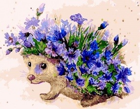 Картина по номерам Paintboy GX 26748 Ёжик в цветах 40x50 см
