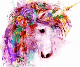 Картина по номерам Paintboy GX 33267 Цветочный единорог 40x50 см