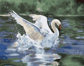 Картина по номерам Paintboy PK 19021 (GX 26930) Лебедь на пруду 40x50 см