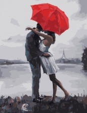 Картина по номерам Paintboy GX 8605 Поцелуй под зонтом 40x50 см