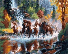 Картина по номерам Paintboy GX 32558 Табун на реке 40x50 см