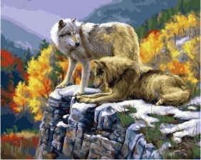 Картина по номерам Paintboy GX 30738 Волки в осеннем лесу 40x50 см