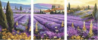Картина по номерам ТРИПТИХ Paintboy PX 5114 Лавандовые поля 3 шт. 40x50 см