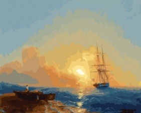 Картина по номерам Paintboy PK 22031(GX 27536) Рыбаки на берегу моря 40x50 см