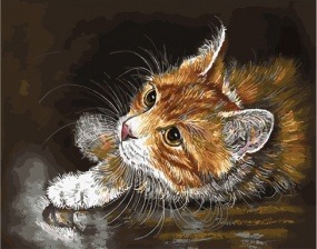 Картина по номерам Paintboy GX 32095 Внимательный рыжий кот 40x50 см