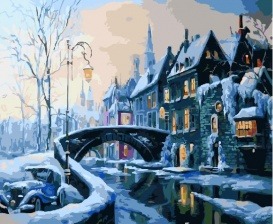Картина по номерам Paintboy GX 24680 Заснеженный город 40x50 см