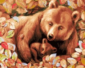 Картина по номерам Paintboy GX 30432 Медведица и медвежонок 40x50 см