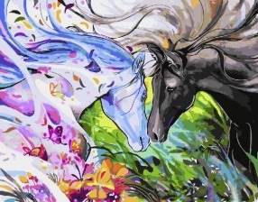 Картина по номерам Paintboy PK 22012 (GX 26873) Акварельные лошади 40х50 см