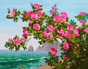 Картина по номерам Paintboy GX 26067 Цветы у моря 40x50 см
