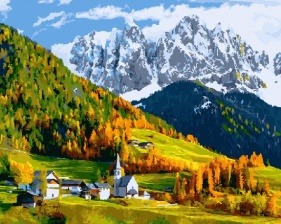 Картина по номерам Paintboy GX 21808 Деревушка в горах 40x50 см