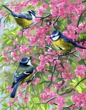Картина по номерам Paintboy GX 32161 Весенние синицы 40х50 см