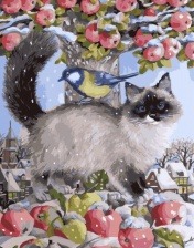 Картина по номерам Paintboy GX 32690 Зимний кот 40x50 см
