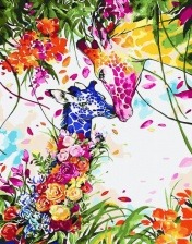 Картина по номерам Paintboy GX 33103 Цветные жирафы 40x50 см