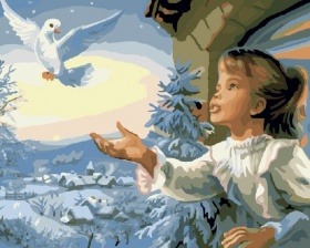 Картина по номерам Paintboy GX 7056 Девочка и голубь 40x50 см