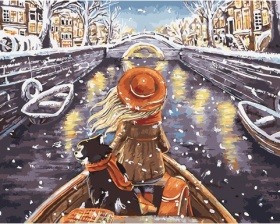 Картина по номерам Paintboy GX 32094 Зимняя прогулка на лодке 40x50 см