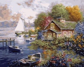 Картина по номерам Paintboy GX 21147 Деревенский причал 40x50 см