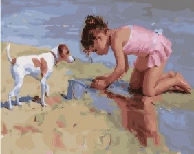 Картина по номерам Paintboy GX 26925 Девочка на пляже 40x50 см