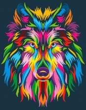 Картина по номерам Paintboy GX 23828 Радужный волк 40x50 см