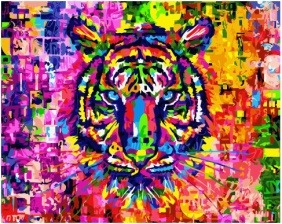 Картина по номерам Paintboy GX 34049 Цветной тигр 40x50 см