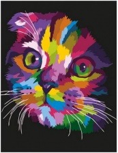 Картина по номерам Paintboy GX 35799 Радужный вислоухий кот 40х50 см