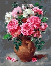 Картина по номерам Paintboy PK 33004 Розы в глиняном кувшине 40x50 см