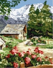 Картина по номерам Paintboy GX 26320 Весенний домик у предгорья 40x50 см