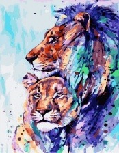 Картина по номерам Paintboy PK 19083 (GX 26961) Львиная любовь 40x50 см
