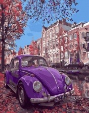 Картина по номерам Paintboy GX 32848 Фиолетовый ретромобиль 40x50 см