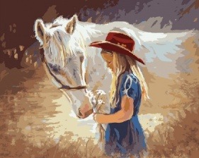 Картина по номерам Paintboy GX 7583 Девочка с лошадкой 40x50 см