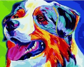Картина по номерам Paintboy PK 24008 (GX 28056) Радужный пес 40х50 см