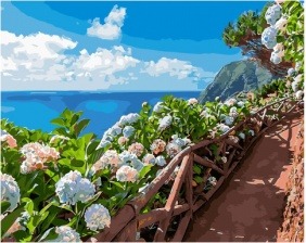Картина по номерам Paintboy GX 34289 Цветочная тропа у моря 40x50 см