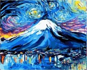Картина по номерам Paintboy PK 45081 Цветная гора Фудзи 40х50 см
