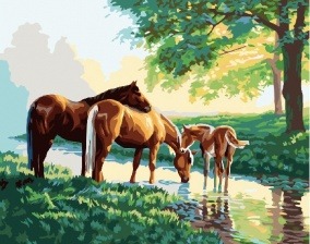 Картина по номерам Paintboy G 154 Лошади у ручья 40x50 см