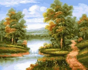 Картина по номерам Paintboy GX 32179 Тропинка к водоему 40х50 см
