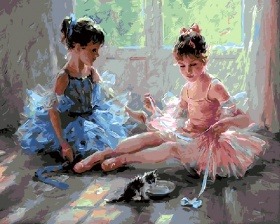 Картина по номерам Paintboy GX 5403 Юные балерины 40x50 см