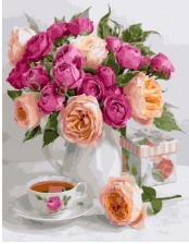 Картина по номерам Paintboy GX 28645 Чай и розы 40x50 см