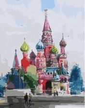 Картина по номерам Paintboy PK 41059 Яркие краски Храма Василия Блаженного 40x50 см
