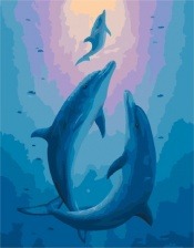 Картина по номерам Paintboy PK 38050 Дельфины под водой 40x50 см