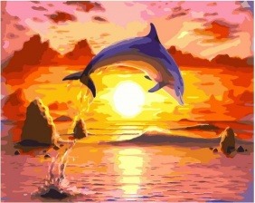 Картина по номерам Paintboy PK 72037 Прыжок дельфина 40х50 см