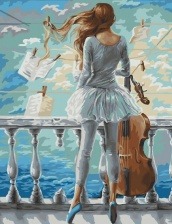 Картина по номерам Paintboy GX 22303 Море и виолончель 40x50 см