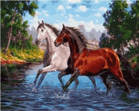 Картина по номерам Paintboy GX 34491 Резвые лошади 40x50 см