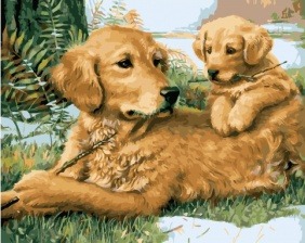 Картина по номерам Paintboy GX 34197 Собачьи игры 40x50 см