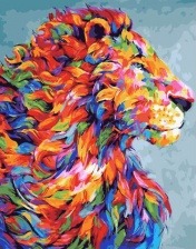 Картина по номерам Paintboy GX 32813 Красочный лев 40x50 см