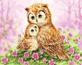 Картина по номерам Paintboy GX 30518 Сова и совёнок 40x50 см
