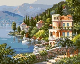 Картина по номерам Paintboy GX 6915 (GX 347, G 347) Вилла у реки 40x50 см