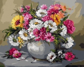 Картина по номерам Paintboy GX 9425 Цветы в вазе (Булгару) 40x50 см