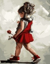 Картина по номерам Paintboy GX 8381 Малышка с розой 40x50 см