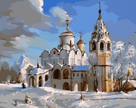 Картина по номерам Paintboy GX 3537 Церковь под снегом 40x50 см