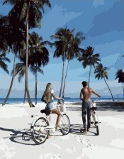 Картина по номерам Paintboy PK 51031 Прогулка по пляжу на велосипедах 40x50 см