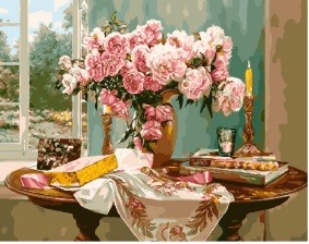 Картина по номерам Paintboy GX 29632 Цветы и свечи 40x50 см